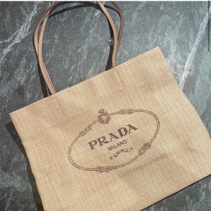 Prada Raffia Beach Tote AUTHENTIC